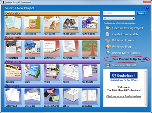 Updating your Product to the Latest Version | The Print 5.0 User Guide Broderbund Software | Official Site