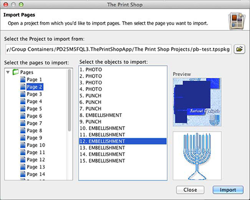 Importing Pages