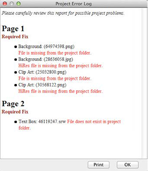 Project Error Log